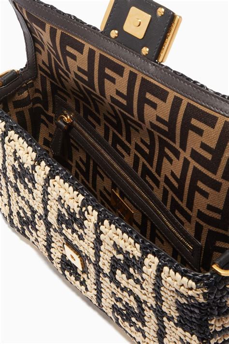 fendi rafia bag|fendi raffia baguette bag.